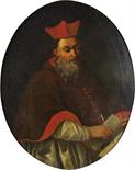 venetian painter Portrait of Cardinal oil on oval canvas 100 x 80 cm eighteenth century Provenance