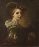Circle of Giuseppe Cades Portrait of young woman oil on canvas 40 x 50 cm