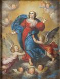 Circle of Pietro Bardellino The Magdalene in Ecstasy between angels and cherubs oil on copper 36,5
