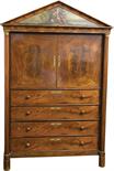 Trumeau 196 x 128 x 65 cm Mahogany and cherry veneer.The top two doors with side columns with