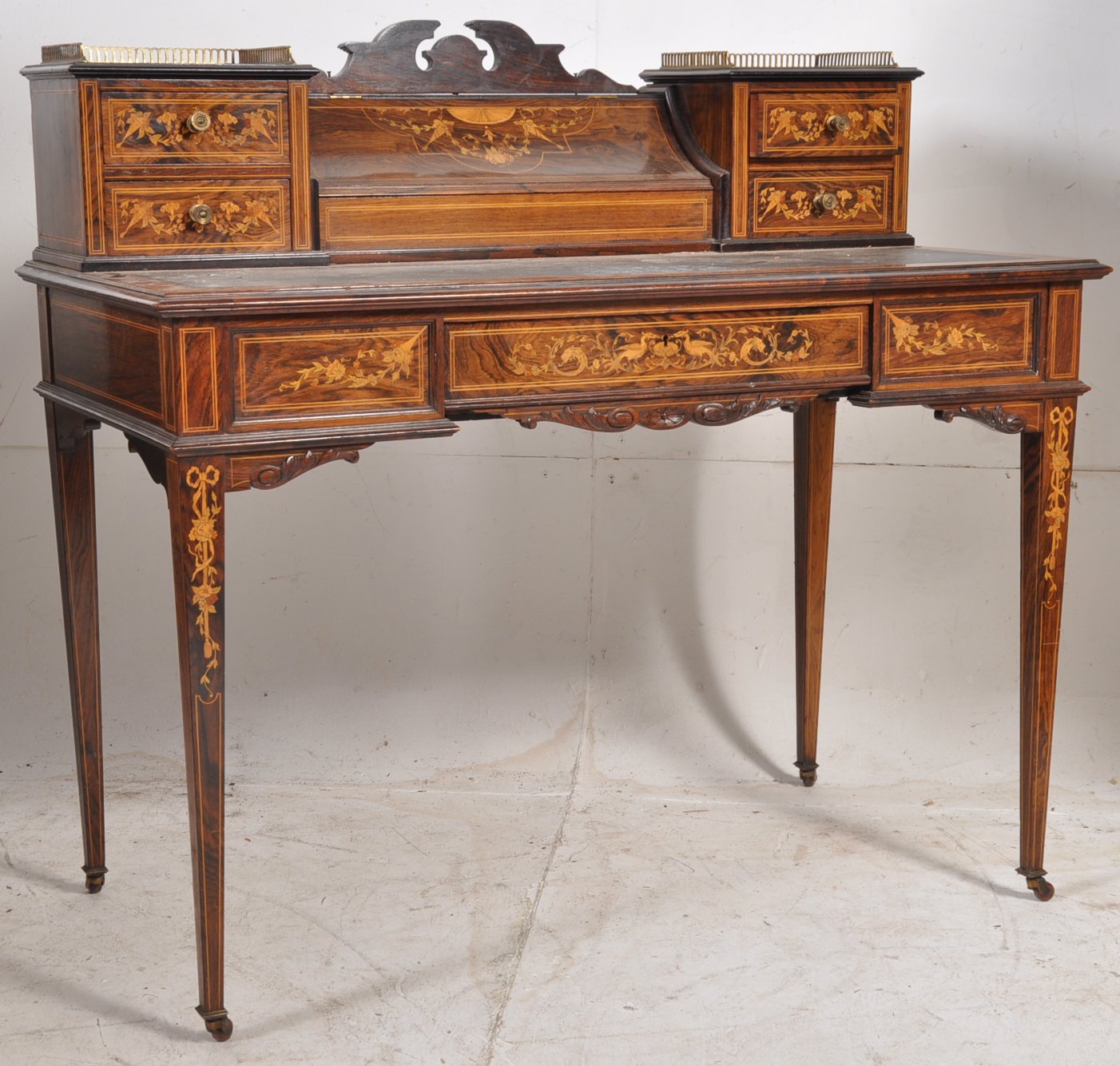 Desks & Home Office Furniture Victorian Rosewood Marquetry Bonheur De Jour/writing Desk