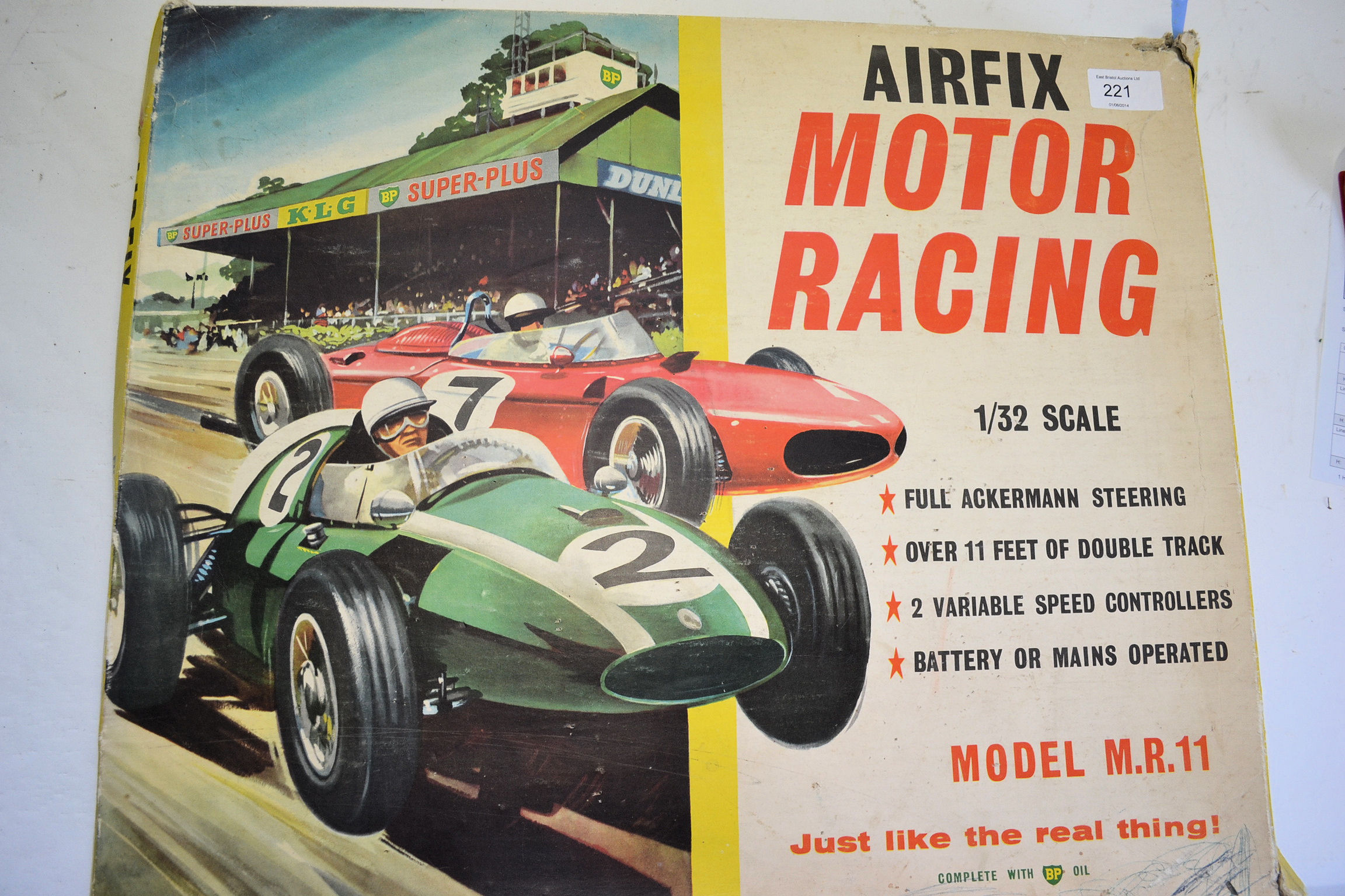 A vintage Airfix Motor Racing set, with one car. In original box.