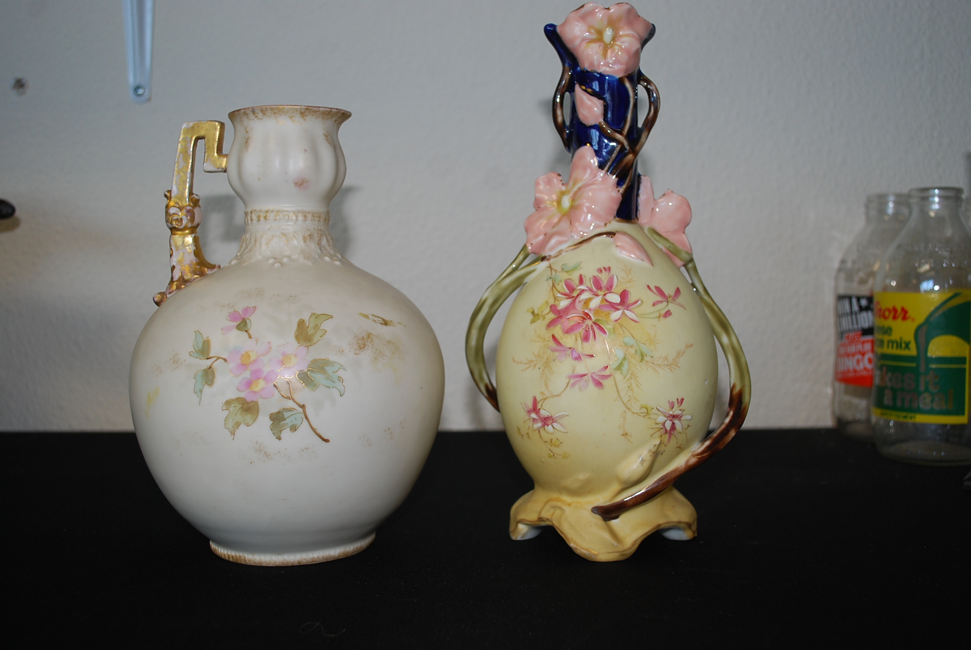 2 19th Centuru Ivory Blush Vases One From Austria With Markings