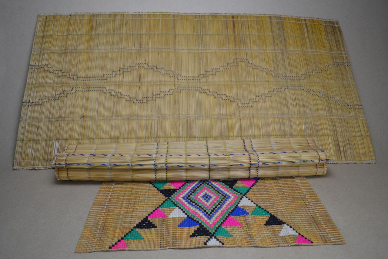 Three Zulu Grass Mats of Various Sizes.
