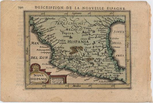 hondiusbertius 1618 nova hispania a handsome small map of mexico and southern texas noting nu