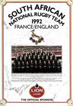 SOUTH AFRICAN RUGBY: A colour 11.5 x 16 poster issued by official sponsors Lion Lager for the
