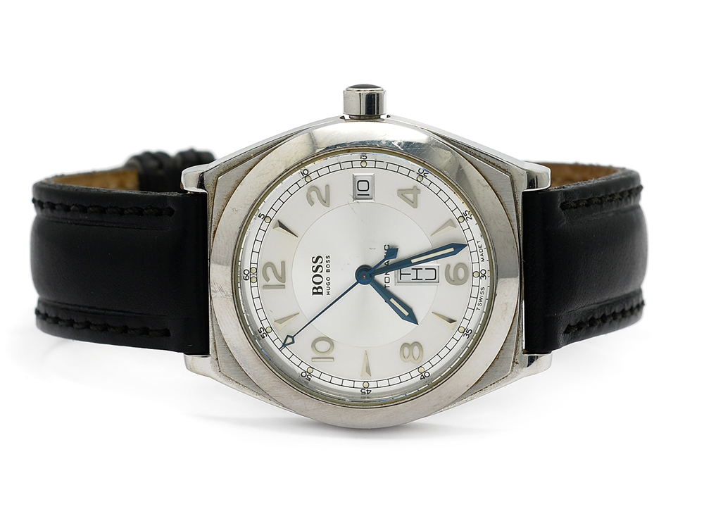 Boss Men S Wristwatch 37 Mm Cal Eta 26 2 Serial No Case No 1110 Steel Self Windin