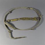 A DERGE BELT: Eastern Tibet, 17th century  leather and gilt-iron, the fastener in the form of a