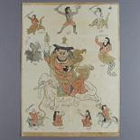 THE DHARMAPALA GYALPO PEHAR: Tibet, early 20th century Ink and watercolour on paper, the