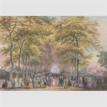 ATTRIBUTED TO GEORGE BAXTER (BRITISH, 1804-1867) CRUGRAY SPA inscribed with title on old mount