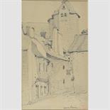 LOUIS GABRIEL EUGENE ISABEY (FRENCH, 1803-1886) MORLAIX inscribed with title l.r; pencil sketch