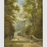 ALFRED H. VICKERS (BRITISH, FL.1853-1907) WOMAN AND CHILD ON A RURAL ROAD signed and dated 1889 l.