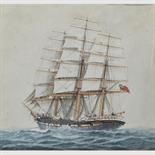 JOHN ROBERT CHARLES SPURLING (BRITISH, 1870-1967) A CLIPPER IN FAIR BREEZE watercolour 13.5cm x 14.