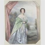 EDWIN DALTON SMITH (BRITISH, 1800-1883) FULL LENGTH PORTRAIT OF ANNA DEACON signed and dated 1839