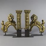 FOUR SECTIONS FROM A COPPER GILT ARCH (torana), Central Tibet, 15th/16th century comprising two