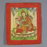 A TSAKLI DEPICTING PADMASAMBHAVA, Tibet, 19th century pigment with ink on paper, the figure seated