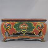 AN ALTAR TABLE, Tibet, 19th century Polychrome-painted and carved wood, the cabriole legs with claw