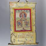 A THANG-KA DEPICTING A TRIO OF DEITIES, Eastern Tibet, 19th century Pigment on cloth, the three