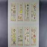 EIGHT BUDDHIST FOLIOS, Mongolia, late 19th century watercolour on paper, depicting ritual objects