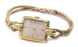 OROLOGIO DONNA PATEK PHILIPPE PER TIFFANY in oro giallo 14kt, cassa rettangolare 21x18, quadrante