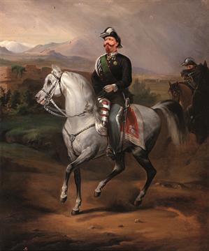 Scuola Piemontese Xix Secolo Vittorio Emanuele Ii A Cavallo Siglato A B Olio Su Tela Altezza