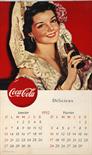 Coca-Cola Anonimo - Calendario litografato - 1952 - Senza indicazione dello stampatore - cm. 56,