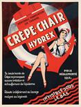 CrÃªpe-chair Hydrex Anonimo - Litografia su cartone - 1930 ca - Imp. F.V.B., Paris - cm. 32,5x24,5 -