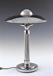 Lampada da scrivania in metallo, montante a fascio littorio. Stile Art DÃ©co. Altezza cm. 57,