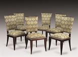 Sei sedie in legno imbottite con stoffa futurista stile Art DÃ©co Starting Price: €240