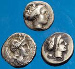 Monete della Magna Grecia Secoli V/III - Insieme di cinque monete Con riferimento al SNG Copenhagen,