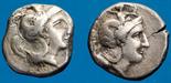 Monete della Magna Grecia Secoli V/III - Insieme di cinque monete Con riferimento al SNG Copenhagen,