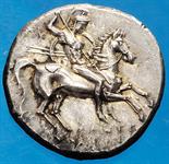 Monete della Magna Grecia Taranto - Didramma databile al periodo 281-272 a.C. Di qualità molto buona