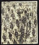 Ducato di Modena Con punto dopo le cifre  1852/54 40 c. azzurro su lettera del 12 ottobre 1858 da