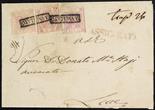 Regno di Napoli  1858 1 gr. I tavola rosa chiaro + 5 gr. I tavola rosa brunastro + 10 gr. I tavola
