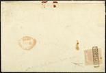 Regno di Napoli  1858 2 gr. I tavola rosa brunastro al verso di lettera del 18 ottobre da