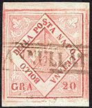 Regno di Napoli Falsi dell`epoca  1859/61 20 gr. V tipo carminio sei esemplari Starting Price: €250