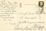 Einaudi, Luigi (1874-1961).  Cartolina postale autografa firmata del celebre economista, secondo