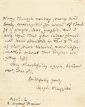 Mazzini, Giuseppe (1805-1872).  Significativa lettera autografa firmata ‘Joseph Mazzini’ databile al