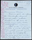 Callas, Maria (1923-1975).  Gruppo di 7 lettere autografe firmate che Maria Callas indirizza a