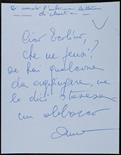 Magnani, Anna (1908-1973).  Lettera autografa firmata su carta intestata azzurra della grande