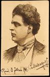 Mascagni, Pietro.  Bel ritratto calcografico di Mascagni su cartolina postale con la firma del