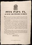 Prefilatelia  1849 Repubblica Romana - Manifesto del 17 luglio da Gaeta relativo al ritorno della