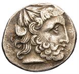 Dacia - Tetradramma a imitazione del Tetradramma di Filippo II di Macedonia Fronte: testa di Zeus