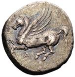 Argos Amphilochicum - Statere databile al periodo 350-270 a.C. Fronte: Pegaso in volo verso sinistra