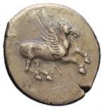 Leucas - Statere databile al periodo 400-330 a.C. Fronte: Pegaso in volo verso destra - Retro: testa