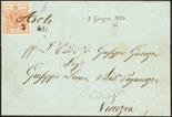 Antichi Stati Italiani Lombardo Veneto I emissione - Carta a mano Collezione di 26 lettere tutte