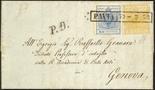 Antichi Stati Italiani Lombardo Veneto I emissione - Carta a mano 5 c. giallo + 45 c. azzurro I