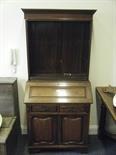 Mahogany Bureau unit Edwardian period, with a fall front revealing a leather tooled writing area,