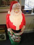 Plastic ex display figure of Father Christmas holding a Sack, 3`6" tall