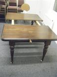 19c designed extending dining table with 2 extra leaves wind at action with original handle tapering
